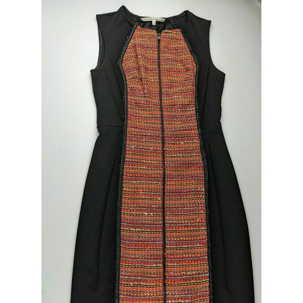 Rachel Rachel Roy Womens Sleeveless Crew Neck Sheath Woven Dress Orange Sz 6